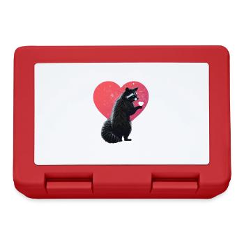 Raccoon with heart for Valentine's Day - Lunchbox - red - Front