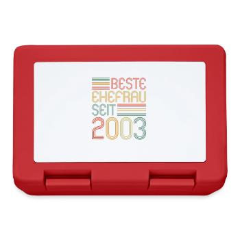 20. Hochzeitstag Beste Ehefrau seit 2003 - Brotdose - Rot - Vorne