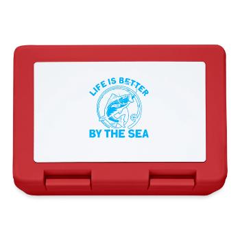 Life is better by the sea Fishing gift - Lunchbox - red - Front