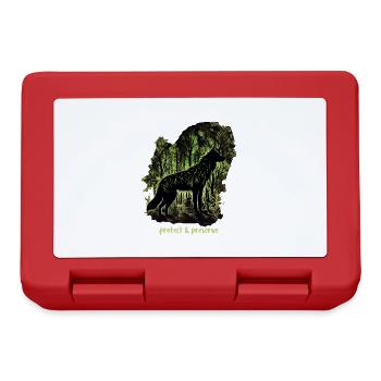 Wölfe Silhouette Naturschutz Tierschutz Wolf - Brotdose - Rot - Vorne