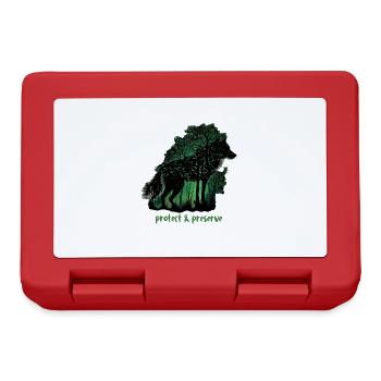 Loups Silhouette Conservation de la nature Bien-être animal Loup - Boîte à goûter - rouge - Devant