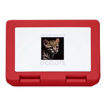 just a boy girl who loves Ocelots Ocelot ocelot ocelot - Lunchbox - red - Front