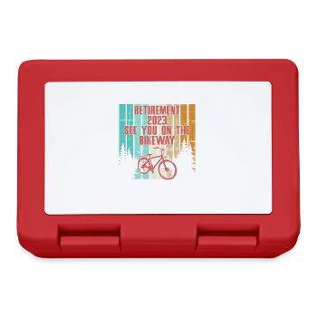 Pension Pension Pension 2023 Retraité Vélo Grand-père Grand-mère Vintage - Boîte à goûter - rouge - Devant