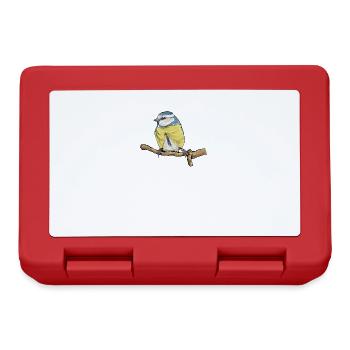 Blue I Bird motif for birdwatchers - Lunchbox - red - Front