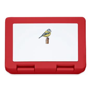 Blue I Bird motif for birdwatchers - Lunchbox - red - Front