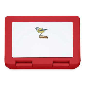 Blue I Bird motif for birdwatchers - Lunchbox - red - Front