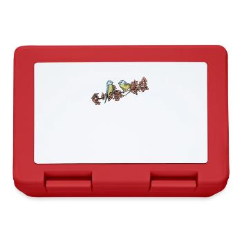Blue I Bird motif for birdwatchers - Lunchbox - red - Front