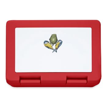 Blue I Bird motif for birdwatchers - Lunchbox - red - Front