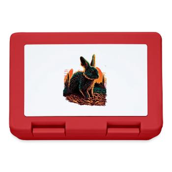 Rabbit Synthwave Sunset Gift - Lunchbox - red - Front