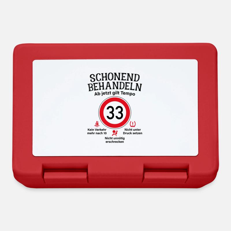 33. Geburtstag Schonend Behandeln 33 Tempolimit 33 - Brotdose - Rot