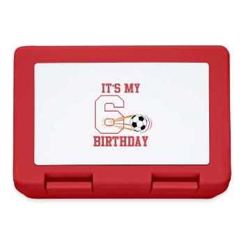 Football Player 6th Birthday Football Sports Coach - Lunchbox - red - Front