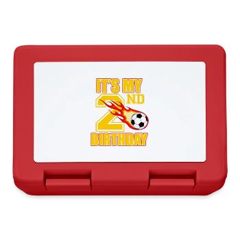 Football Player 2nd Birthday Football Sports Coach - Lunchbox - red - Front