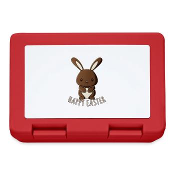 Chocolate Bunny Cute Easter Chocolate Bunny Happy - Lunchbox - red - Front