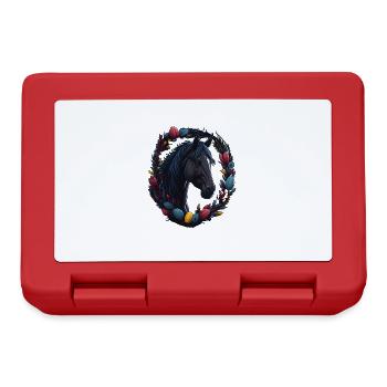 Riding with cute horse at easter & spring horse - Lunchbox - red - Front