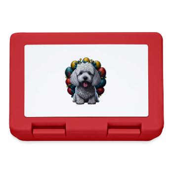 Beau caniche chien Pâques printemps caniche - Boîte à goûter - rouge - Devant