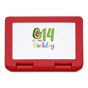 Avocado lover 14th birthday guacamole - Lunchbox - red - Front