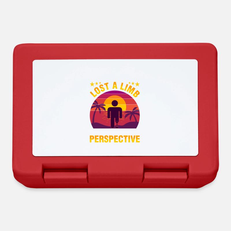 Amputee has lost a limb - Lunchbox - red