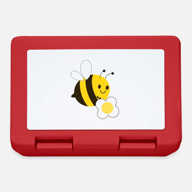 Abeille avec fleur - Boîte à goûter - rouge