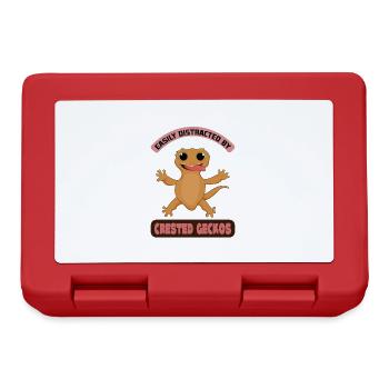 Distracted by Geckos Ironic Saying Lizard Quotes - Lunchbox - red - Front