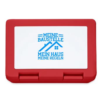 Meine Baustelle Mein Haus Meine Regeln Bauherr Ges - Brotdose - Rot - Vorne