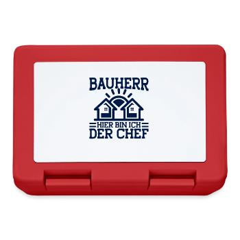 Bauherr Hier Bin Ich Der Chef Bauherr Geschenk - Brotdose - Rot - Vorne