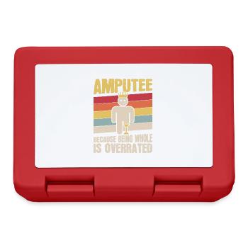 Amputierter Mit Ganzem Bein Beinprothese - Brotdose - Rot - Vorne