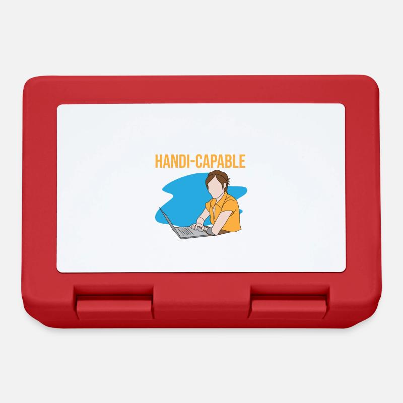 Prothèse de bras amputée Je suis Handi-capable - Boîte à goûter - rouge