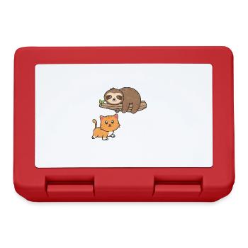 Distrait par les paresseux et les chats mignons - Boîte à goûter - rouge - Devant