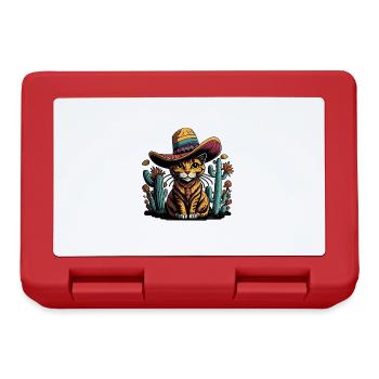 Cinco de Mayo Chat mexicain avec sombrero - Boîte à goûter - rouge - Devant