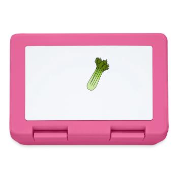 Girl Likes Celery and Leek Vegetable Healthy Food - Lunchbox - pink - Front