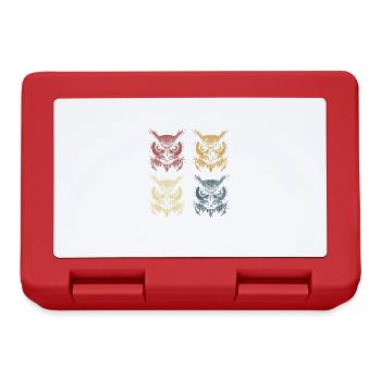 Wildlife Nature Birds Cute Owls Forest Animal - Lunchbox - red - Front