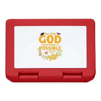 Jesus God Christian Bible Verse Gift - Lunchbox - red - Front
