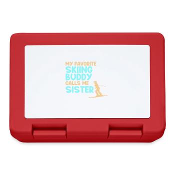 Skiing Buddy Calls Me Sister Ski Snow - Lunchbox - red - Front