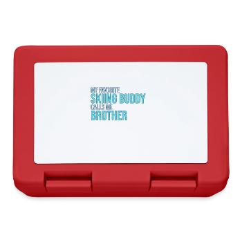 Skiing Buddy Calls Me Brother Ski Snow - Lunchbox - red - Front