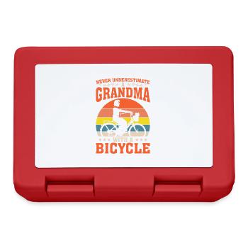 Granny With Bicycle Cycling Lovers Bicycle - Lunchbox - red - Front