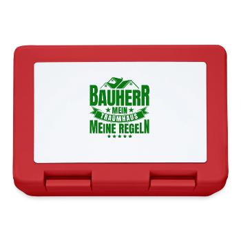 Bauherr Mein Traumhaus Meine Regeln Bauherr Gesche - Brotdose - Rot - Vorne