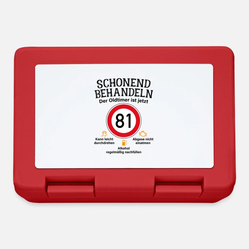 81. Geburtstag Schonend Behandeln Oldtimer Ist 81 - Brotdose - Rot
