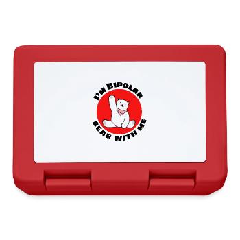 I'm Bipolar Bear With Me | Cute Polar Bear Pun - Lunchbox - red - Front