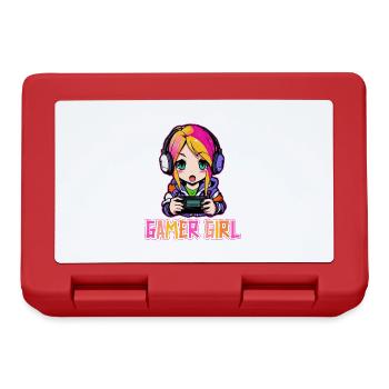 Gaming Konsole PC Zockerin Mädchen Gamer Girl - Brotdose - Rot - Vorne