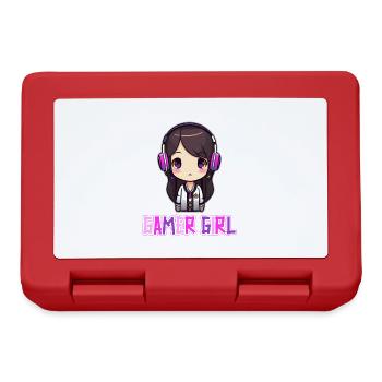 Gaming Konsole PC Zockerin Mädchen Gamer Girl - Brotdose - Rot - Vorne