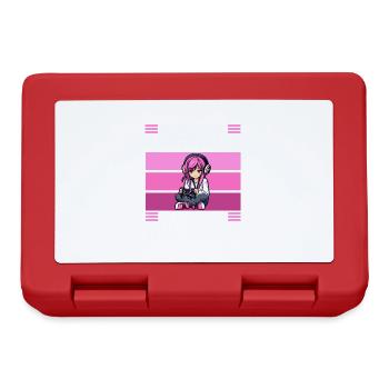 Gaming Konsole PC Zockerin Mädchen Gamer Girl - Brotdose - Rot - Vorne