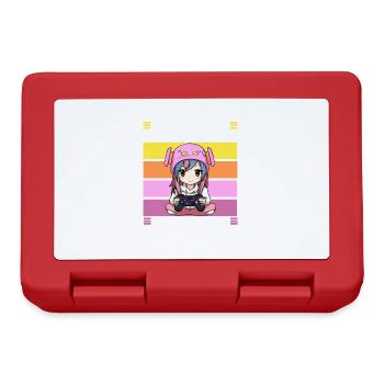 Gaming Konsole PC Zockerin Mädchen Gamer Girl - Brotdose - Rot - Vorne