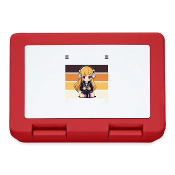 Gaming Konsole PC Zockerin Mädchen Gamer Girl - Brotdose - Rot - Vorne