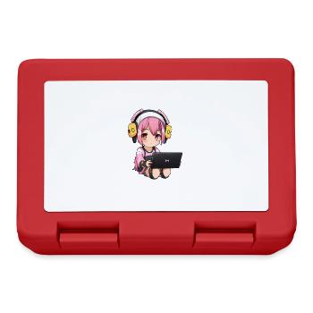 Gaming Konsole PC Zockerin Mädchen Gamer Girl - Brotdose - Rot - Vorne