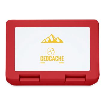Geocaching Geschenk Geocacher Geocache - Brotdose - Rot - Vorne