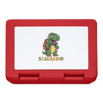 Einschulung T-Rex Dino Schulanfang Schulkind 2023 - Brotdose - Rot - Vorne