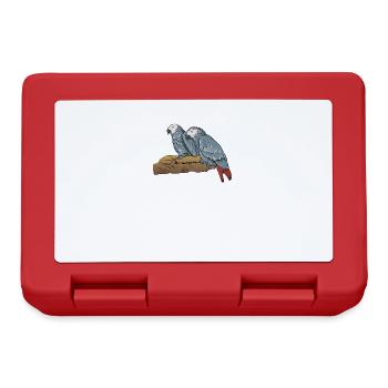 Grey Parrot I Parrot Motif for Bird Holder - Lunchbox - red - Front