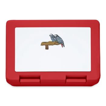 Grey Parrot I Parrot Motif for Bird Holder - Lunchbox - red - Front
