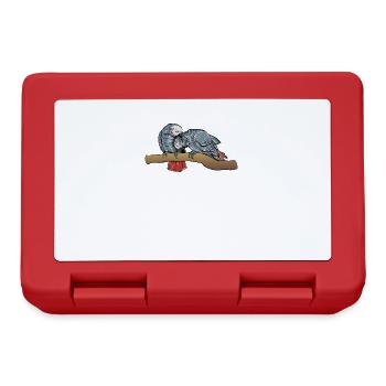 Grey Parrot I Parrot Motif for Bird Holder - Lunchbox - red - Front