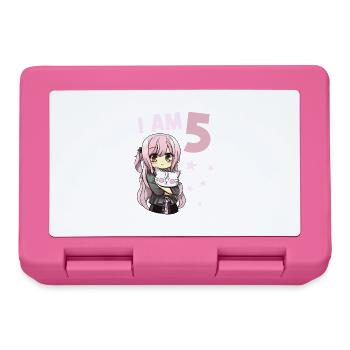 5 Years Girl Anime Kawaii Cat 5th Birthday - Lunchbox - pink - Front